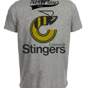 Cincinnati Stingers Retro Hockey 1975 Artwork Heather Gray Sublimated T-Shirt