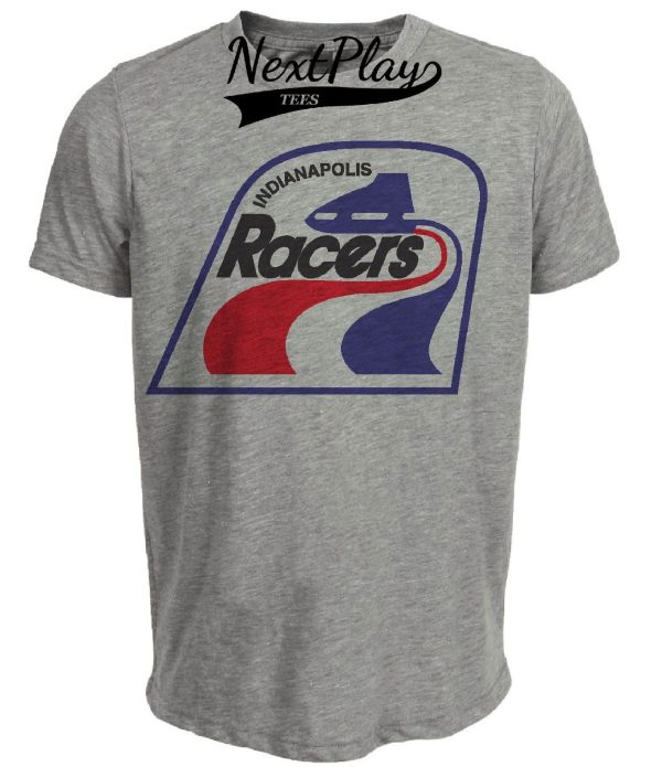 Indianapolis Racers Retro Hockey 1975 Artwork Heather Gray Sublimated T-Shirt