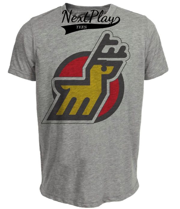 Michigan Stags Retro Hockey 1975 Artwork Heather Gray Sublimated T-Shirt