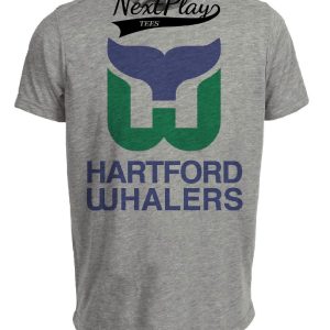 Hartford Whalers Retro Hockey 1980 Artwork Heather Gray Sublimated T-Shirt