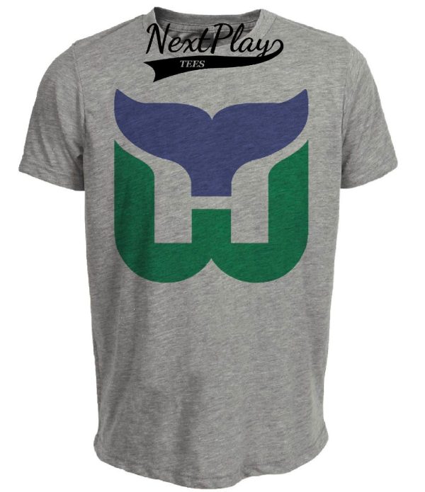Hartford Whalers Retro Hockey 1981 Artwork Heather Gray Sublimated T-Shirt