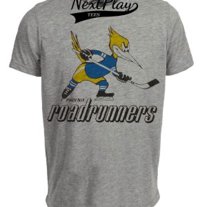 Phoenix Roadrunners Retro Hockey 1975 Artwork Heather Gray Sublimated T-Shirt