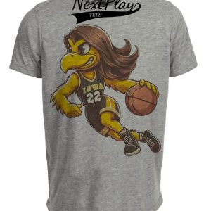 Iowa Hawkeyes Retro Women’s Basketball All Time Leading Scorer #22 Artwork Heather Gray Sublimated T-Shirt