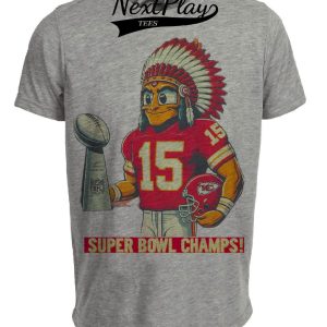 Kansas City Chiefs Retro Super Bowl Champs Football #15 Artwork Heather Gray Sublimated T-Shirt