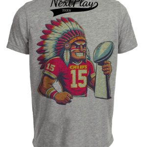 Kansas City Chiefs Retro Super Bowl Champs Football Mascot Artwork Heather Gray Sublimated T-Shirt