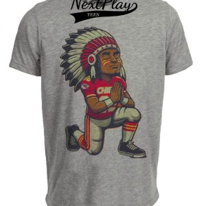 Kansas City Chiefs Praying Retro Football Mascot Artwork Heather Gray Sublimated T-Shirt
