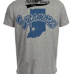 Indiana State Sycamores Retro 1989 Artwork Heather Gray Sublimated T-Shirt