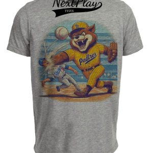 San Diego Padres vs. Los Angeles Dodgers Retro Rivalry Baseball 1994 Artwork Heather Gray Sublimated T-Shirt