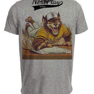 San Diego Padres Retro Baseball Mascot Artwork 1985 Heather Gray Sublimated T-Shirt