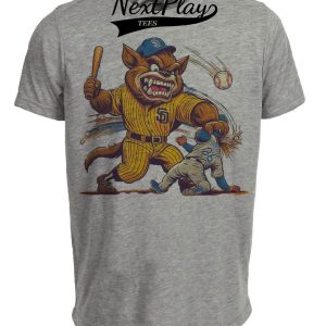 San Diego Padres vs. Los Angeles Dodgers Rivalry Baseball 1989 Artwork Heather Gray Sublimated T-Shirt