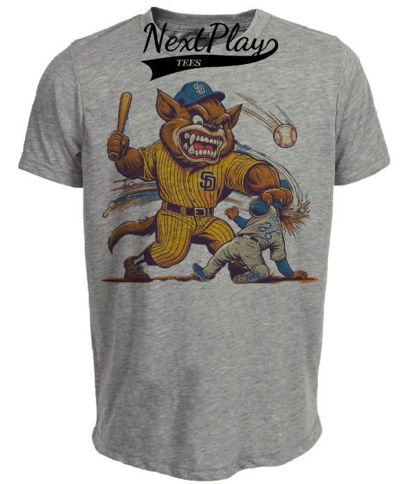 San Diego Padres vs. Los Angeles Dodgers Rivalry Baseball 1989 Artwork Heather Gray Sublimated T-Shirt