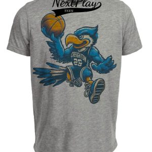 Creighton Blue Jays Retro Basketball 1989 Artwork Heather Gray Sublimated T-Shirt