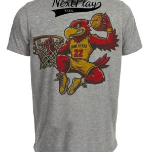 Iowa State Cyclones Retro Basketball 1992 Artwork Heather Gray Sublimated T-Shirt