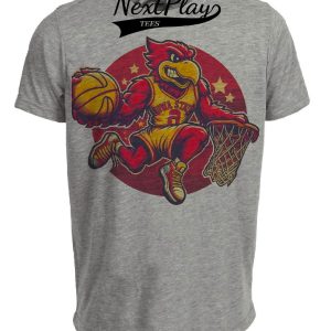 Iowa State Cyclones Retro Basketball Artwork Heather Gray Sublimated T-Shirt