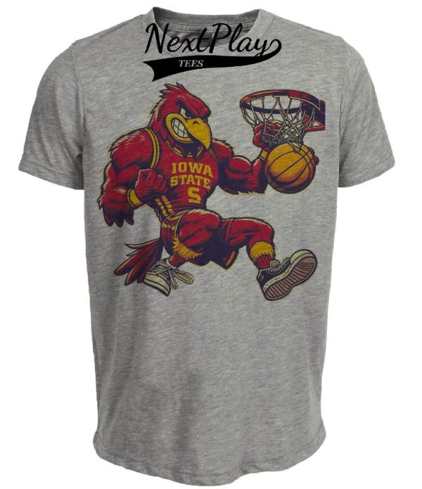 Iowa State Cyclones Retro Basketball 1988 Artwork Heather Gray Sublimated T-Shirt