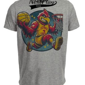 Iowa State Cyclones Retro Basketball 2003 Artwork Heather Gray Sublimated T-Shirt