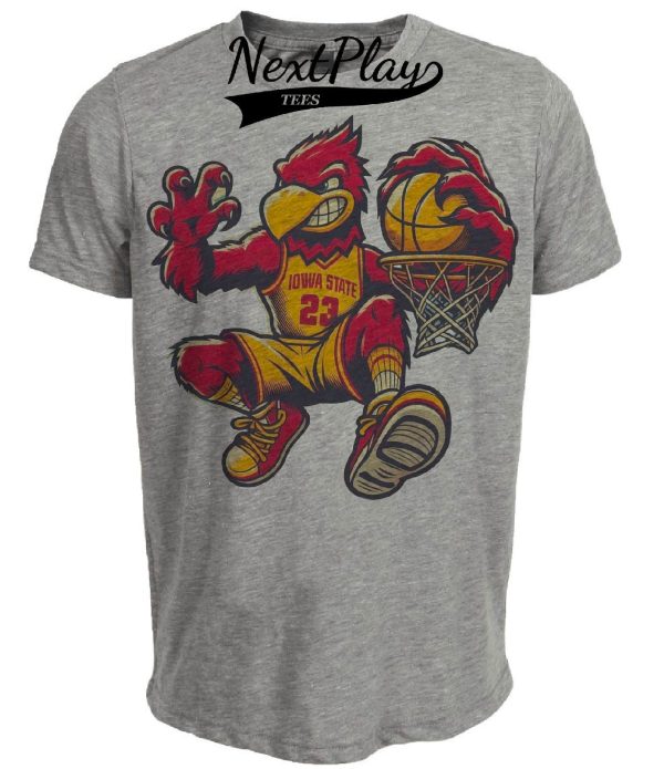 Iowa State Cyclones Retro Basketball 2005 Artwork Heather Gray Sublimated T-Shirt