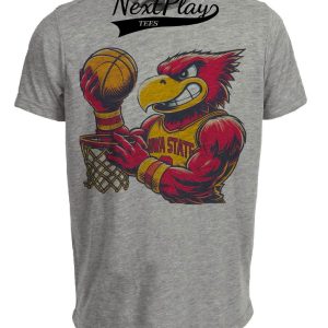 Iowa State Cyclones Retro Basketball 1981 Artwork Heather Gray Sublimated T-Shirt