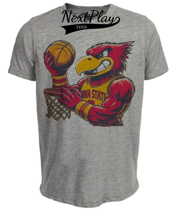 Iowa State Cyclones Retro Basketball 1981 Artwork Heather Gray Sublimated T-Shirt