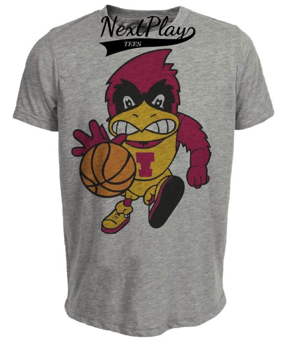 Iowa State Cyclones Retro Basketball 1974 Artwork Heather Gray Sublimated T-Shirt