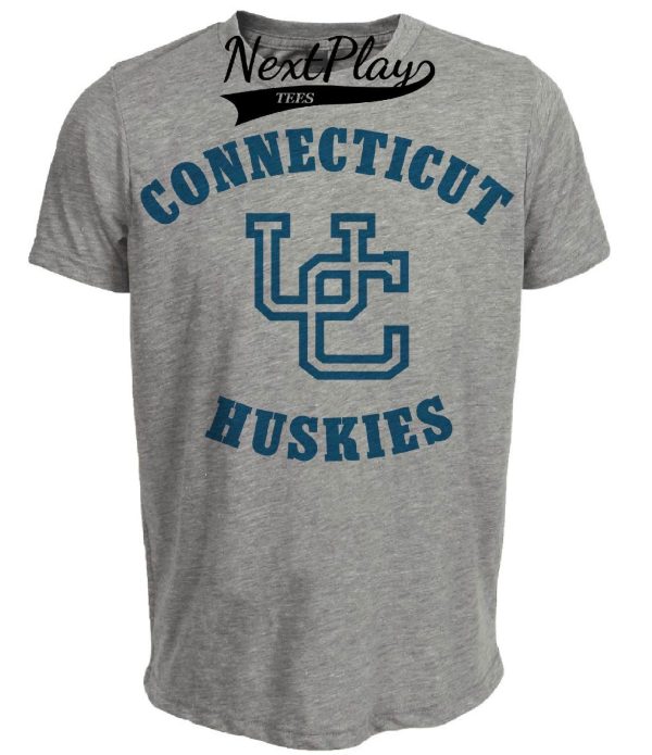 UConn Huskies Retro 1960 Artwork Heather Gray Sublimated T-Shirt