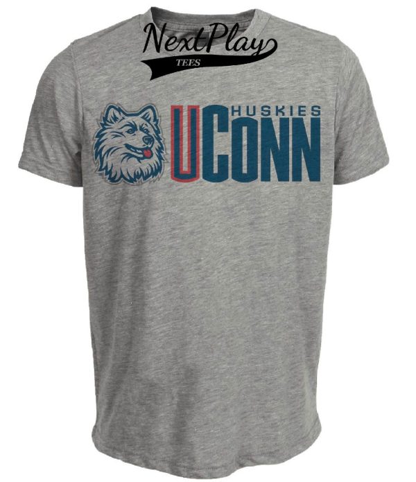 UConn Huskies Retro Basketball 1997 Artwork Heather Gray Sublimated T-Shirt