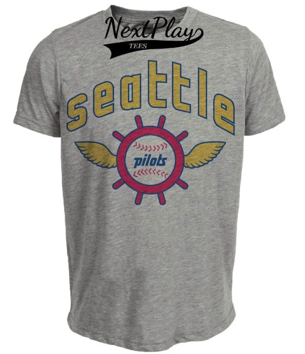 Seattle Pilots Vintage Baseball 1969 Artwork Heather Gray Sublimated T-Shirt