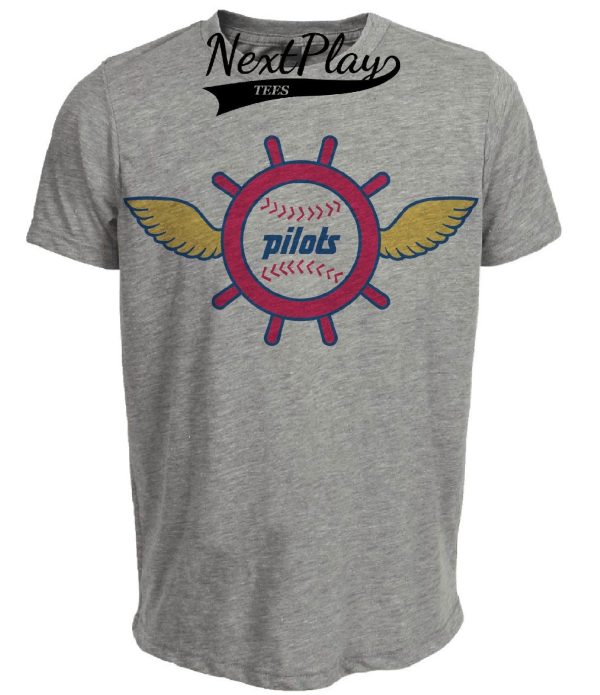 Seattle Pilots Retro Baseball 1969 Artwork Heather Gray Sublimated T-Shirt