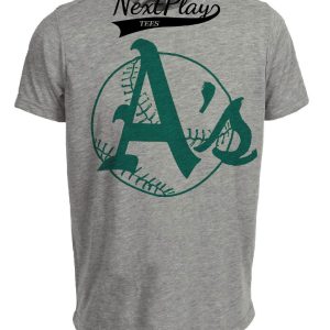 Kansas City Oakland A’s Retro Baseball 1963 Artwork Heather Gray Sublimated T-Shirt