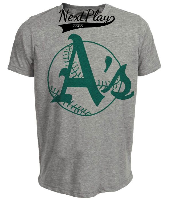 Kansas City Oakland A’s Retro Baseball 1963 Artwork Heather Gray Sublimated T-Shirt