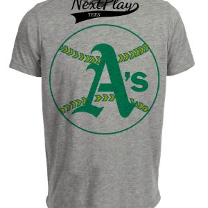 Oakland A’s Retro Baseball 1968 Artwork Heather Gray Sublimated T-Shirt