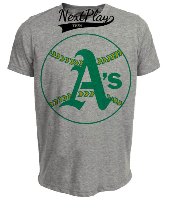Oakland A’s Retro Baseball 1968 Artwork Heather Gray Sublimated T-Shirt