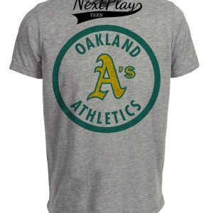 Oakland A’s Retro Baseball 1982 Artwork Heather Gray Sublimated T-Shirt