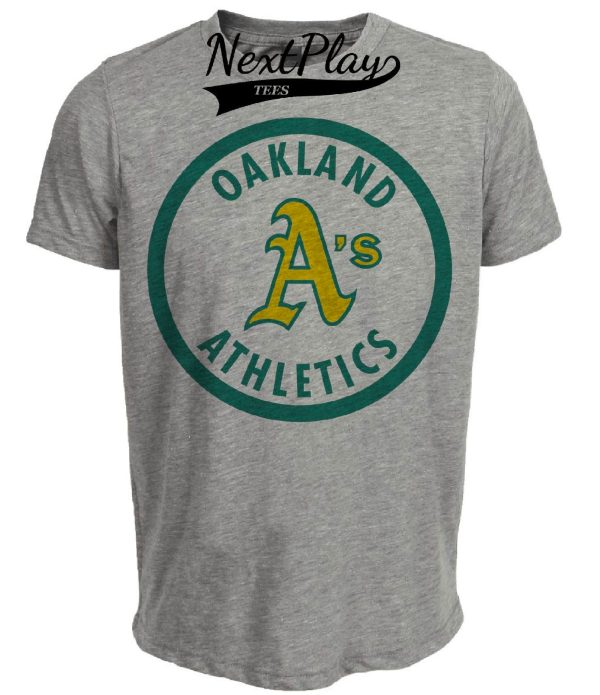 Oakland A’s Retro Baseball 1982 Artwork Heather Gray Sublimated T-Shirt