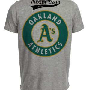 Oakland A’s Retro Baseball 1988 Artwork Heather Gray Sublimated T-Shirt