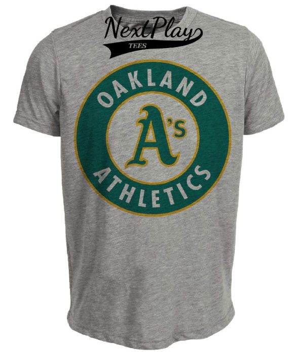 Oakland A’s Retro Baseball 1988 Artwork Heather Gray Sublimated T-Shirt