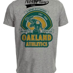 Oakland A’s Retro History Baseball Artwork Heather Gray Sublimated T-Shirt