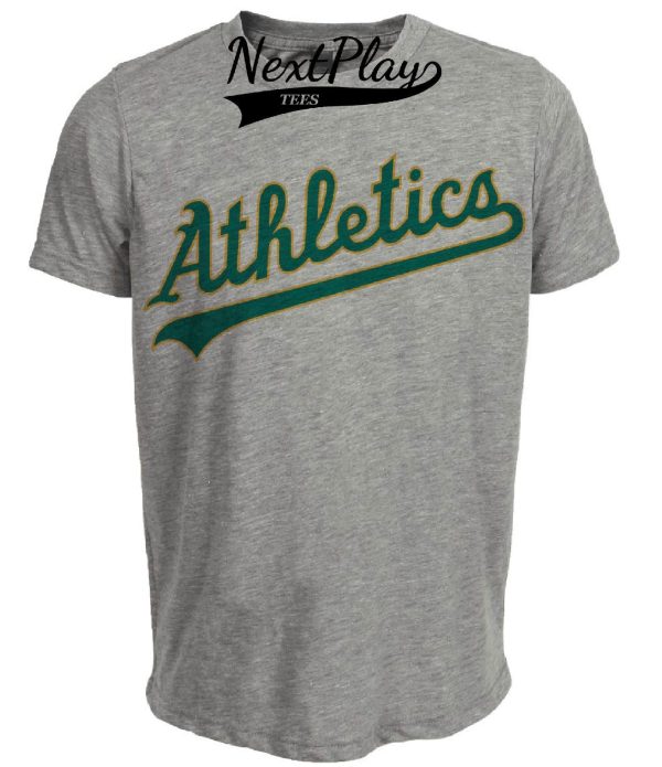 Oakland A’s Retro Jersey Lettering Baseball 1988 Artwork Heather Gray Sublimated T-Shirt