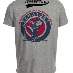 Washington Senators Retro Baseball 1960 Artwork Heather Gray Sublimated T-Shirt