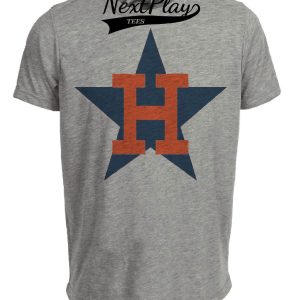 Houston Astros Retro Baseball 1971 Artwork Heather Gray Sublimated T-Shirt