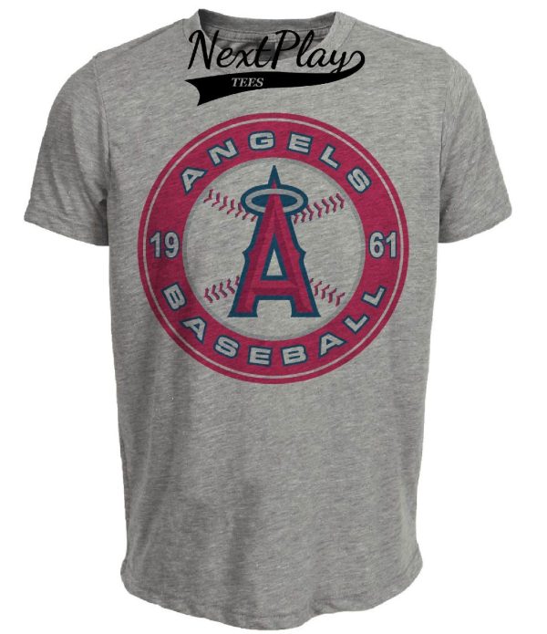 Los Angeles Angels Retro Baseball 1961 Artwork Heather Gray Sublimated T-Shirt