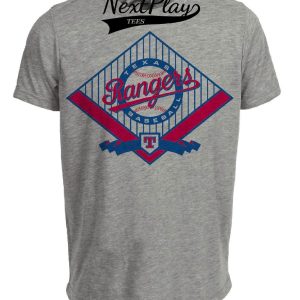 Texas Rangers Retro Baseball 1993 Artwork Heather Gray Sublimated T-Shirt