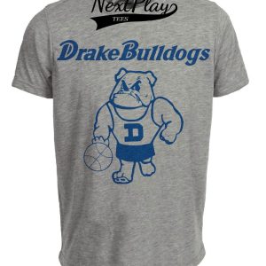Drake Bulldogs Retro Basketball 1974 Artwork Heather Gray Sublimated T-Shirt