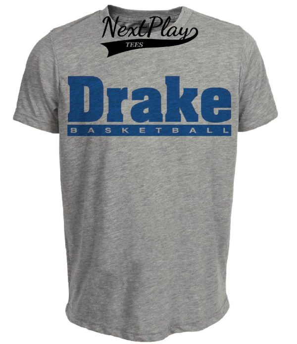 Drake Bulldogs Vintage Basketball 1974 Artwork Heather Gray Sublimated T-Shirt