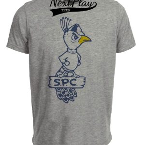 Saint Peter’s Peacocks Retro Mascot 1965 Artwork Heather Gray Sublimated T-Shirt