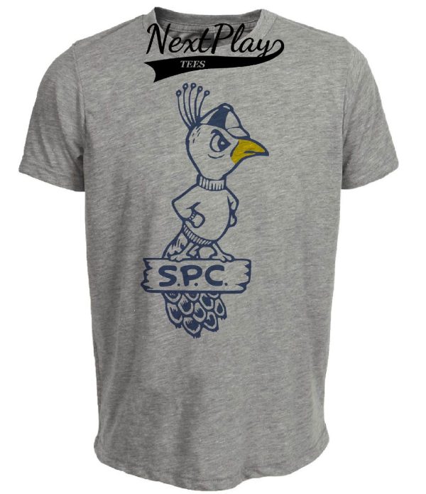 Saint Peter’s Peacocks Retro Mascot 1965 Artwork Heather Gray Sublimated T-Shirt