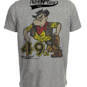 Long Beach State 49ers Retro Mascot 1961 Artwork Heather Gray Sublimated T-Shirt