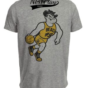 Long Beach State 49ers Retro Basketball 1984 Artwork Heather Gray Sublimated T-Shirt