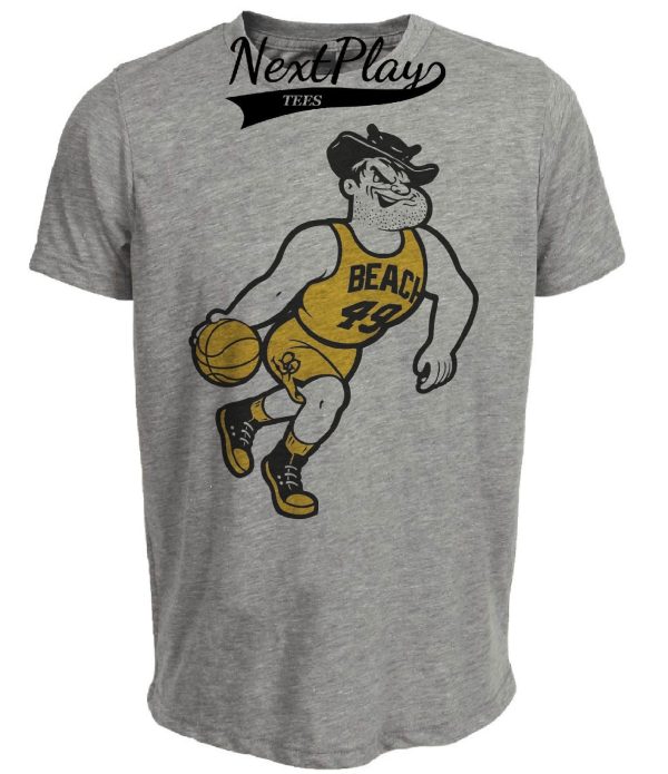 Long Beach State 49ers Retro Basketball 1984 Artwork Heather Gray Sublimated T-Shirt
