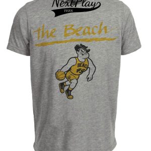 Long Beach State 49ers Retro Basketball Mascot 1984 Artwork Heather Gray Sublimated T-Shirt